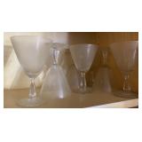 (8) Etched Glass Stemware