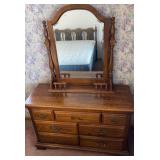 Sumter Oak Dresser & Mirror