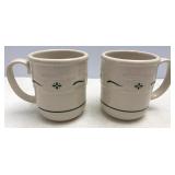 Longaberger Pottery Heritage Green Coffee Cups