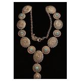 Southwest style silver tone necklace