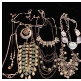 Shorter chandelier drape necklaces