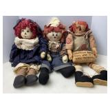 Handmade Raggedy Ann & Andy Dolls