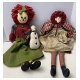 Handmade Raggedy Ann Christmas Dolls