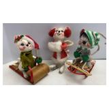 Annalee Skating & Sledding Mice (7in tall)