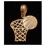 14K yellow gold basketball charm