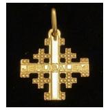585 yellow gold cross charm