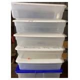 (6) 28qt Clear Under Bed Totes with Lids
