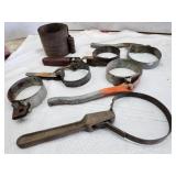 Oil filter wrenches, piston ring compressor