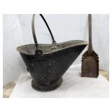 Coal Bucket & shovel,  small hole in bottom