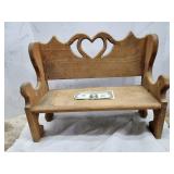 Wood Doll Bench, heart design