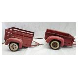 Tonka Toy Red Metal Trailers (2)
