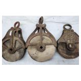 Cast Iron and wood Pulleys (3)