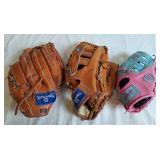 3 Baseball Gloves
