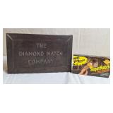 The Diamond Match Company Metal Matchbox w/Fire