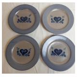 4 Rowe Pottery Works Salt-Glazed Blue Heart Salad