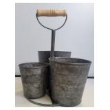 Galvanized Bucket Farmhouse Caddy