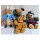 Stuffed Teddy Bears and Bunny Rabbit