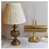 Brass Look Piano Lamp & Accent Lamp