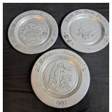 3 Wilton Pewter Collector Plates