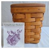 1995 Longaberger Small Spoon Basket w/Wood Lid