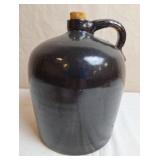 Brown Salt Glazed Stoneware Jug w/Cork