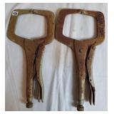 2 Vise-Grip 11R Welding Locking C-Clamp Pliers