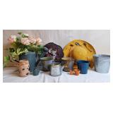 Watering Cans, Small Buckets & Garden Hat Decor