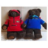 L.L. Bean Stuffed Bears w/Jackets & Backpacks