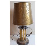 Tin Candle Mold Table Lamp w/Metal Punched Shade