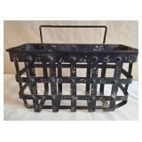 Distressed Black Metal Hanging Basket