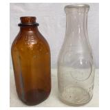 Antique 5cent & Amber MBS Qt Milk Bottles