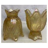 Fenton Iridescent Carnival Glass 2-way Candle