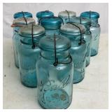 (10) Antique Ball Ideal Bail Top Qt Fruit Jars