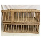 (2) Vtg Chicken Crates