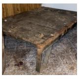 Vtg Metal in Wood Riser 42x30.25x10