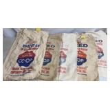(5) Farm Bureau Coop Seed Sacks