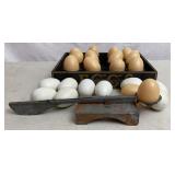 Antique Egg Scale & Plastic Eggs