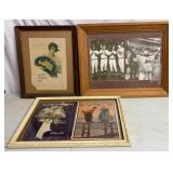 Antique Framed Magazine Covers & Reds Photo