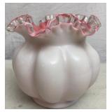 Fenton Peach Crest Melon Vase