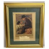 Framed 1938 Calendar