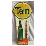 Vtg Metal Teem Signage Thermometer