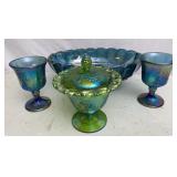 Indiana Glass Bowl, Candy Dish & Goblets