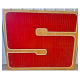 Red "S" Piece Of Floor From Rushville Memorial Gym