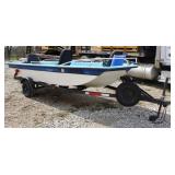 Sears Gamefisher Fiberglass Boat w/Trailer