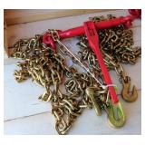 (2) 5/16 x 16 Foot Chains & Ratchet Binder, New