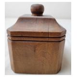 Wooden Square Butter Mold, w/Leaf Design, Vintage