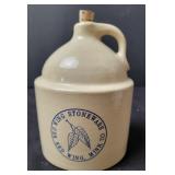 Red Wing Stoneware Jug Bank w/Cork