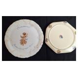 Porcelain Advertising & Floral Tea Tile Trivets,