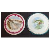 2 Porcelain Niagara Falls Tea Tile Trivets,