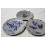 3 Rowe Pottery Works 12 Days Of Christmas Plates